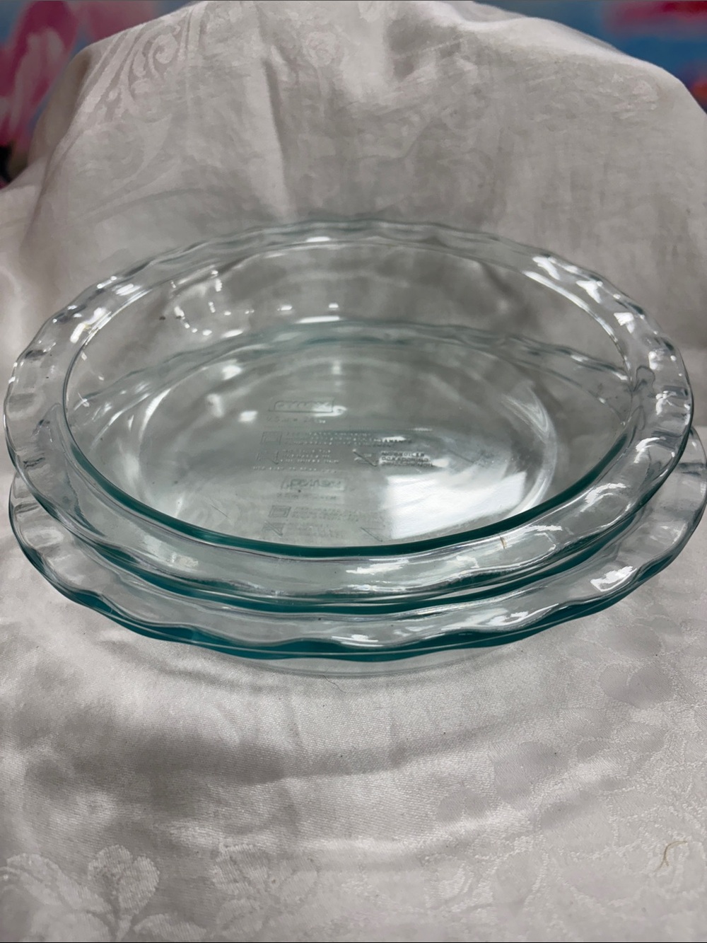 Clear Glass Pie Plates - Set of 2 pyrex